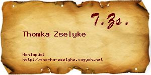 Thomka Zselyke névjegykártya